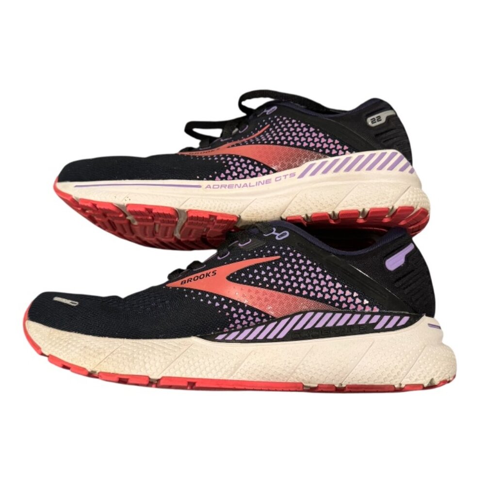 Brooks Adrenaline GTS 22 Women’s 9 Wide D Black Purple Running Shoes Sneaker EUC - Picture 4 of 9